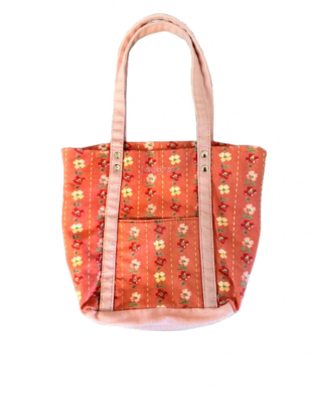 Longaberger Coral Floral Mini Tote